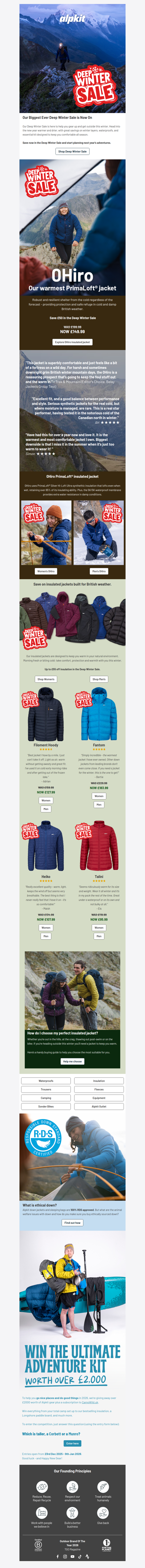 Deep Winter Sale - Insulation built for British Weather