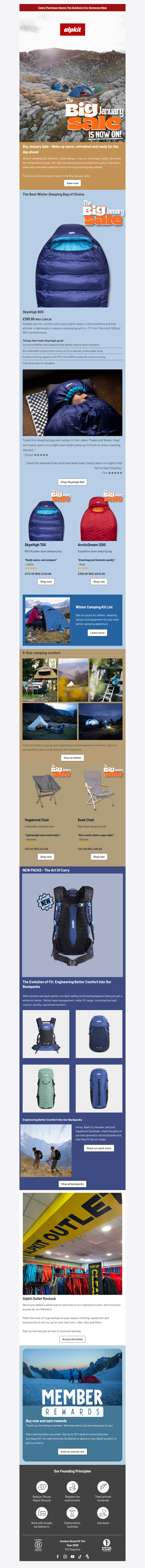 Big January Sale - Sleeping Bags & NEW PACKS