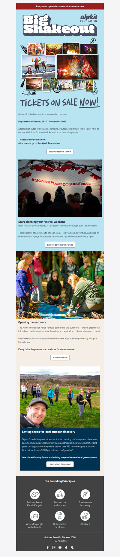 Big Shakeout Festival - Tickets on sale now