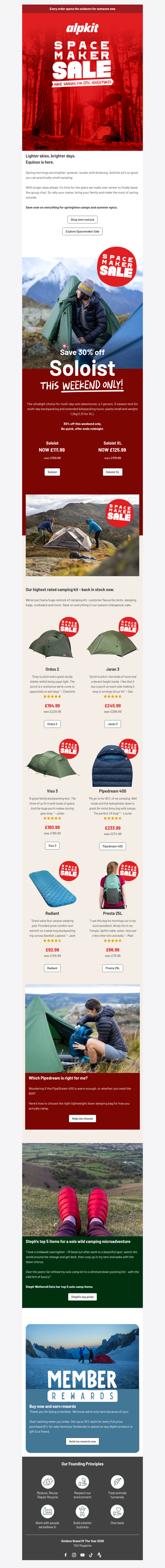 Everything sale - Huge savings for epic camps