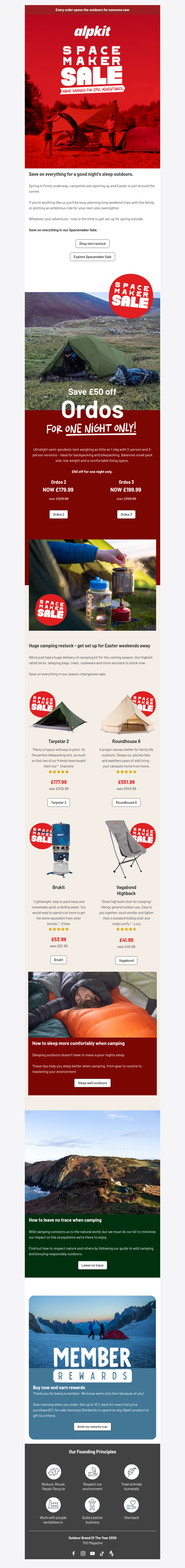 Everything sale - £50 off Ordos tent today only