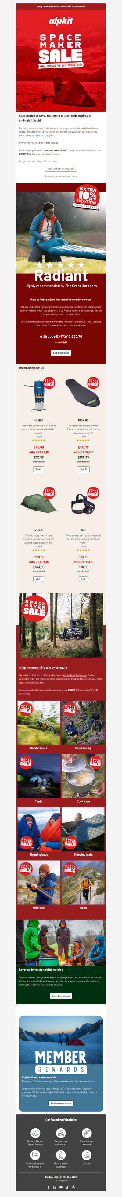 Sale ends midnight - Your extra 10% off code expires tonight