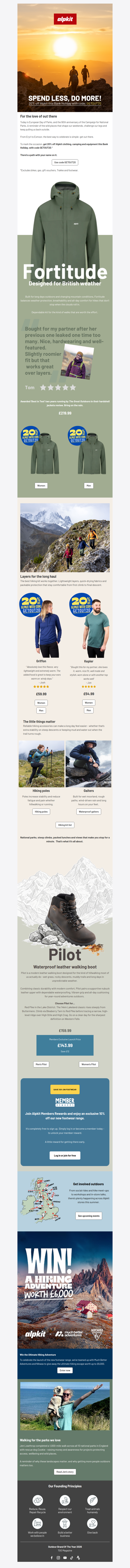 Don't miss out. 20% off Alpkit with GETOUT20