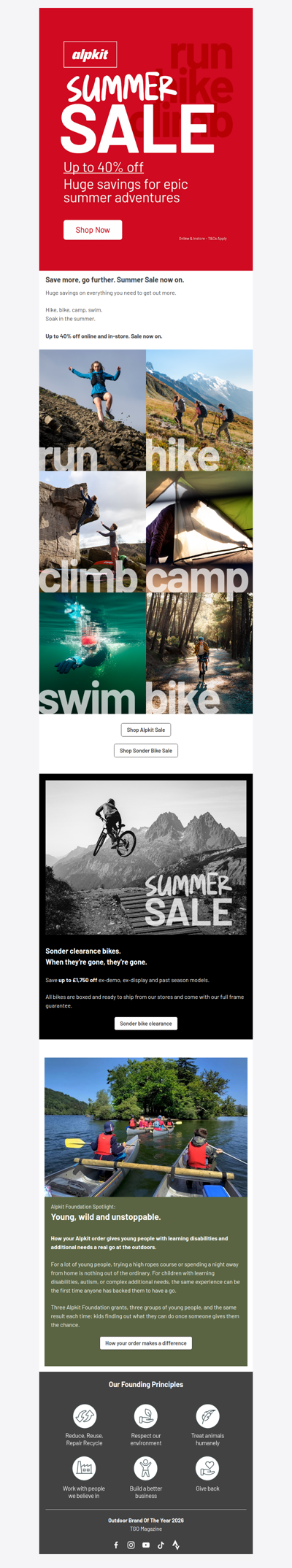 Save more, go further. Summer Sale now on.