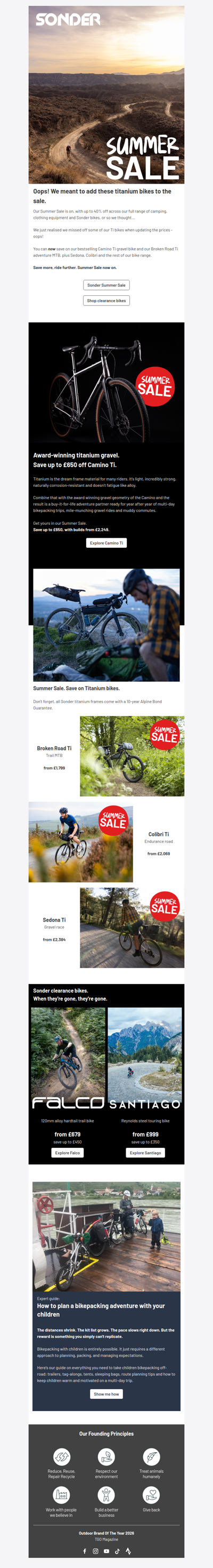 Oops! We meant to add these Ti bikes to the sale