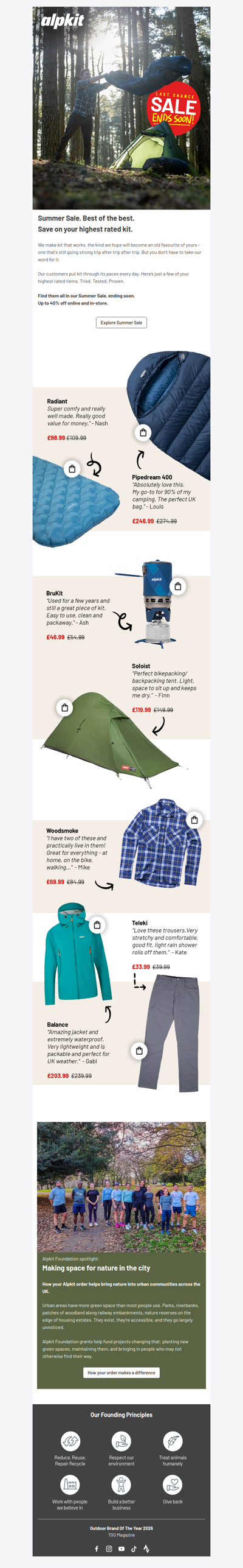 Save more, go further. Summer sale ends soon.