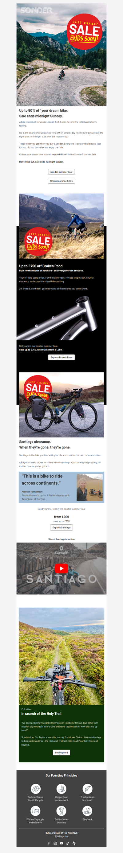 Up to 50% off your dream bike ends Sunday