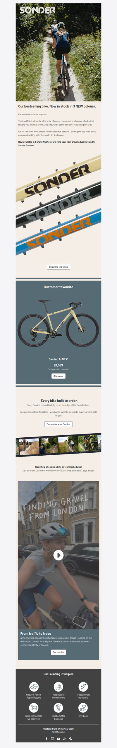 This is a bike for BIG days. Explore NEW Camino colours.