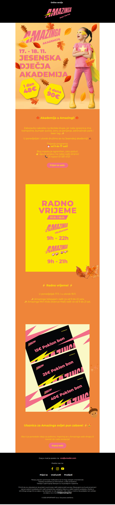 Jer zabava te čeka u Amazingi🥳🍁