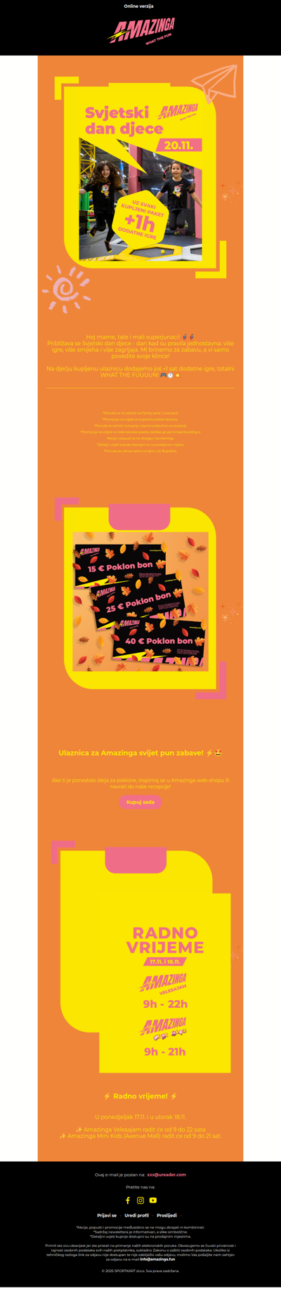 Na svjetski dan djece čeka te dodatan sat igre - free! What the Fun 😍🤩