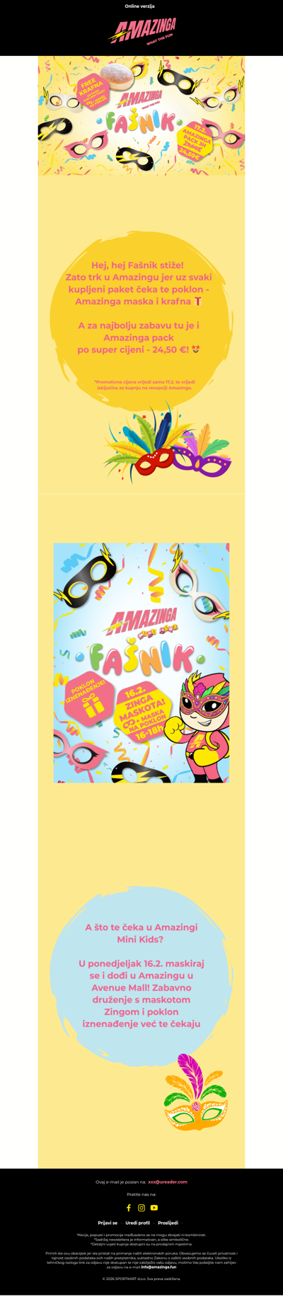 Maškare u Amazingi  uz super cijenu Amazinga paketa za 3 sata ⚡⚡