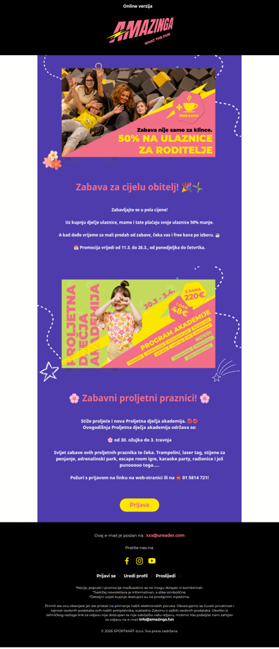 Zabava na našim atrakcijama u pola cijene za sve mame i tate ⚡⚡