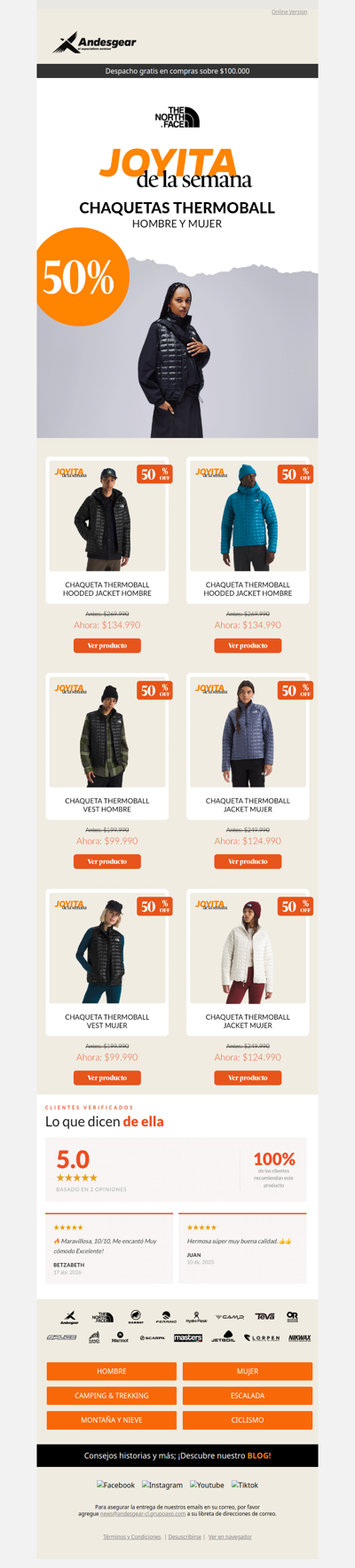 Joyita de la semana - 50% Chaqueta The North Face Thermoball ❄️