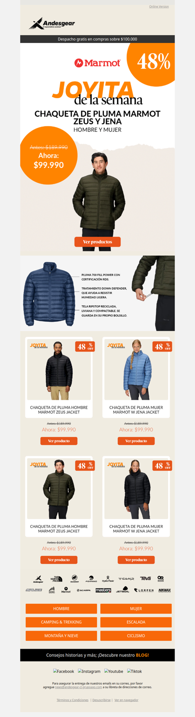 Joyita de la semana - Chaquetas Marmot Zeus y Jena a sólo $99.990🔥