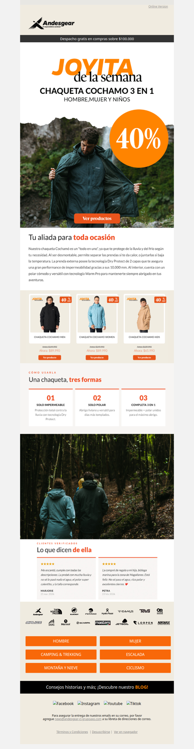 Joyita de la Semana - 40% OFF Chaqueta Cochamó🏔️