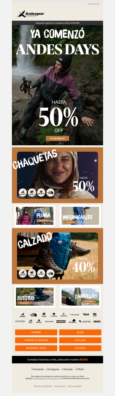 Partieron los Andes Days - hasta 50% OFF🔥