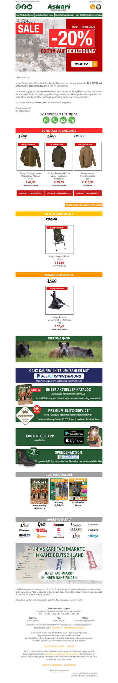 NUR BIS MORGEN! | 20% EXTRA auf gesamte Bekleidung