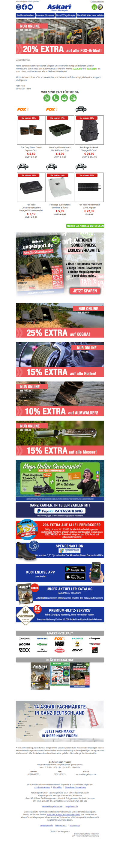 20% EXTRA auf FOX! Mehr Aktionen online