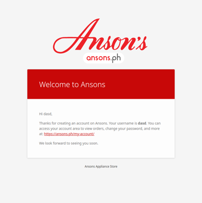 Your Ansons account has been created!