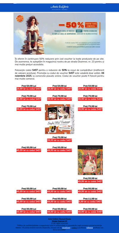 🚨 Reducere 50% pentru toate produse@Antic ExLibris