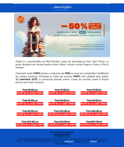 Recomandarea zilei: Rick Riordan 📖@Antic ExLibris