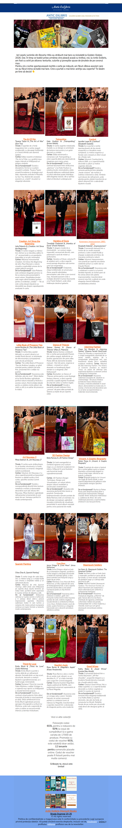 🏆 Red Carpet sau Bookshelf? Vezi ținutele Golden Globes 2026 asortate cu cărți!