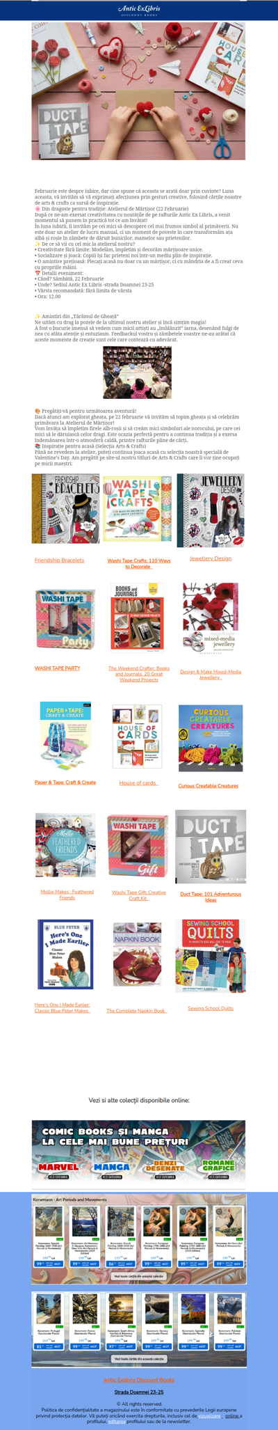 ❤️❄️🤍Luna iubirii prin ochi de copil: Cărți Arts &Crafts pentru un atelier de Marțișor!