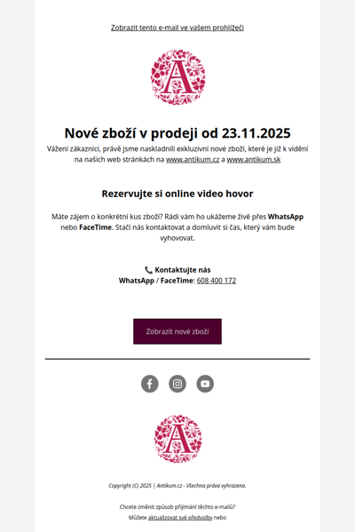 Nové zboží v prodeji od 23.11.2025