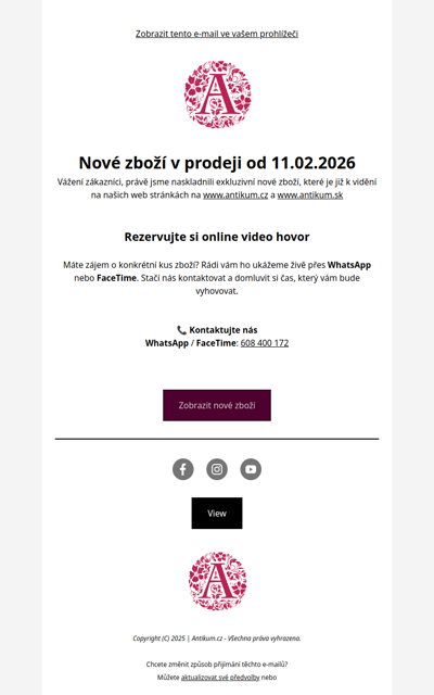 Nové zboží v prodeji od 11.02.2026