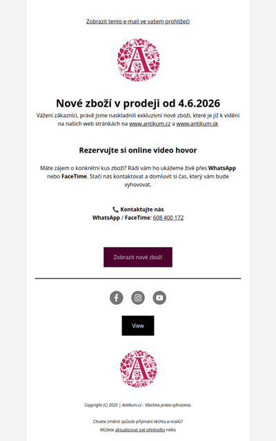 Nové zboží v prodeji od 4.6.2026