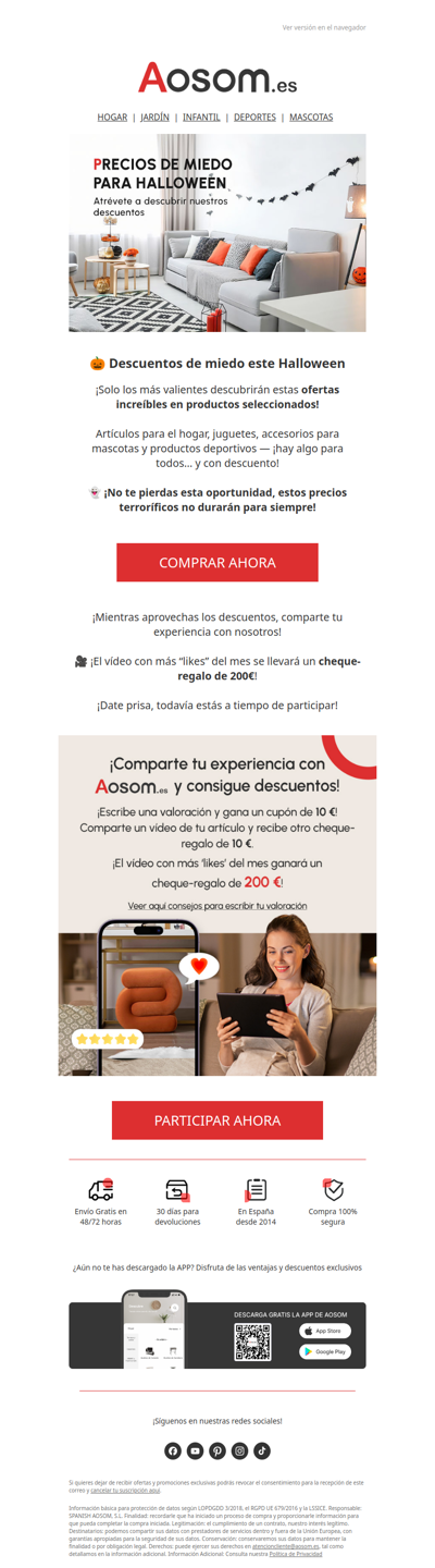 👻 Ofertas terroríficas en productos seleccionados