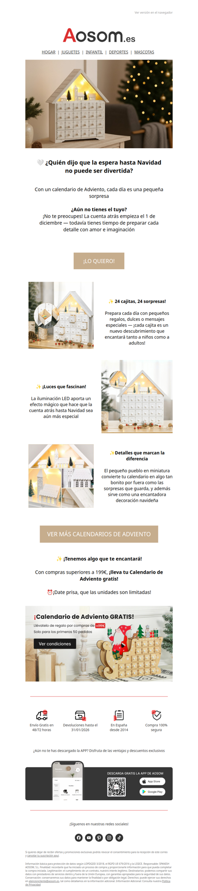 🎁  ¡Calendario de Adviento GRATIS!