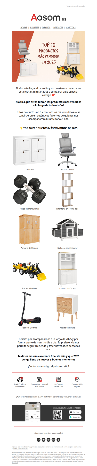 ✨ Top 10 productos más vendidos de 2025