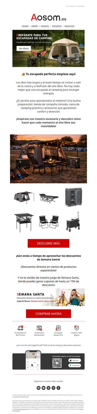 ⛺ Prepárate para tu escapada de camping