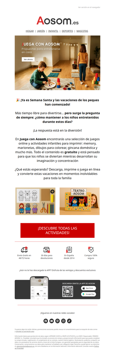 ¡Diversión para los peques con Juega con Aosom!