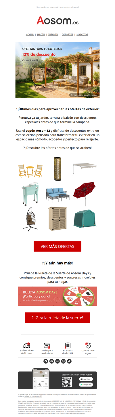⌛¡ÚLTIMOS DÍAS de ofertas para exterior!