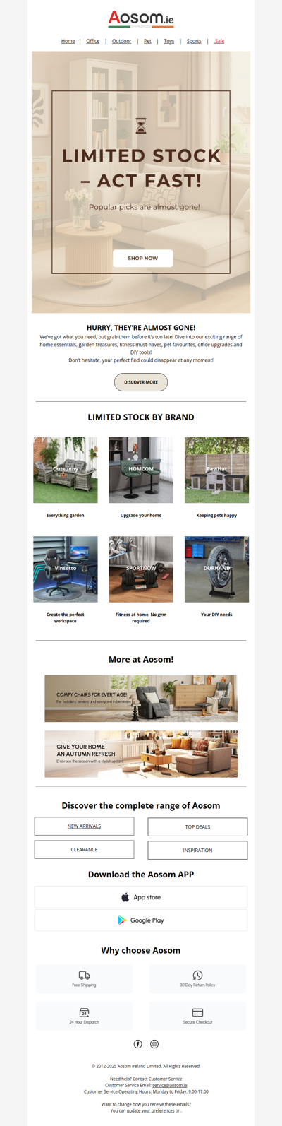 Stock is running low! Act before it's gone!