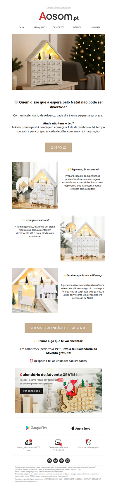 🎁 Calendário do Advento GRÁTIS!