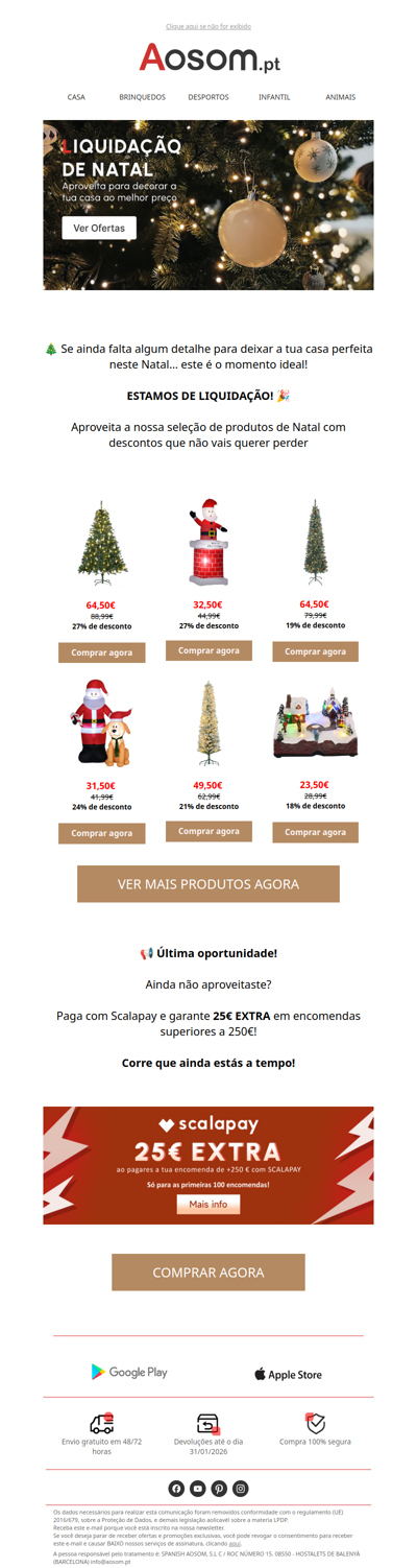 🎄 Liquidação de Natal!