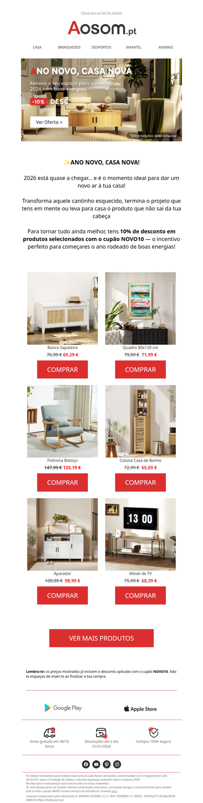 ✨ Renova a tua casa com 10% desconto