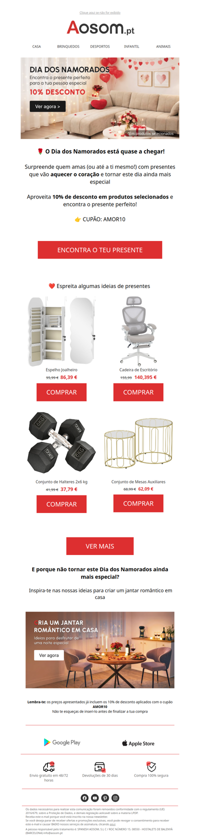 ❤ Dia dos Namorados com 10% de desconto