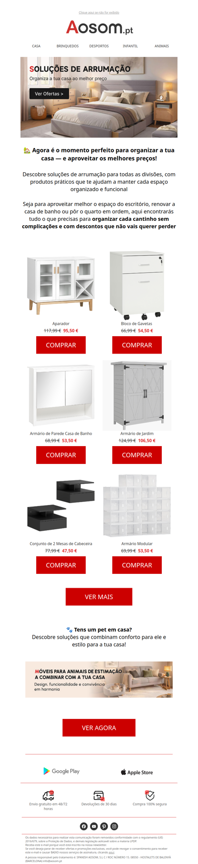 💥 Descontos em soluções de arrumação!