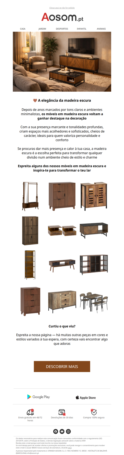 💫 Móveis em madeira escura que encantam