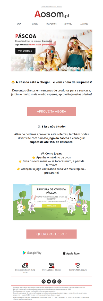 Páscoa com descontos + Jogo de Páscoa
