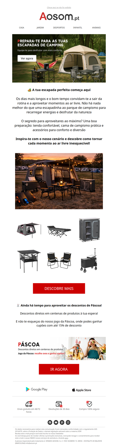 ⛺ Prepara-te para a tua escapada de campismo