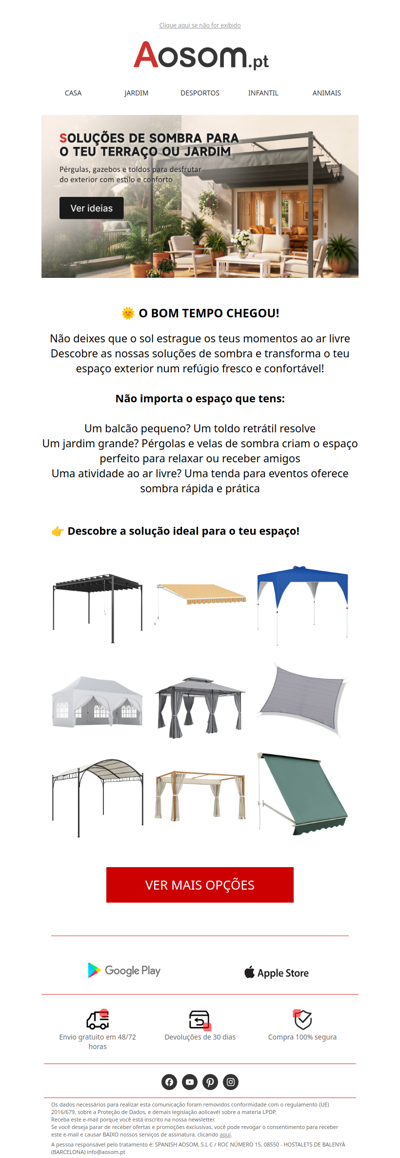 Prepara o teu exterior para os dias de sol