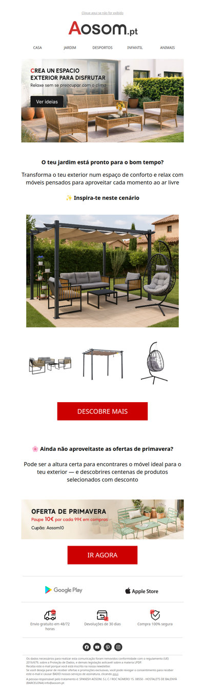 Pronto para aproveitar o teu jardim?