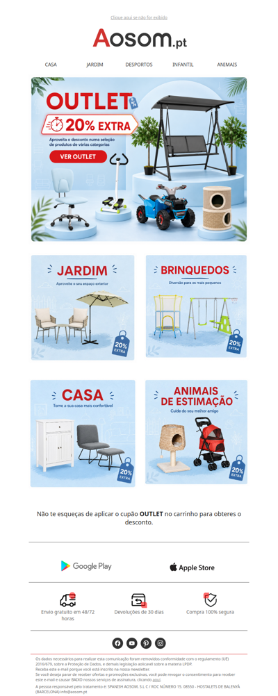 ⚡OUTLET: 20% DE DESCONTO⚡