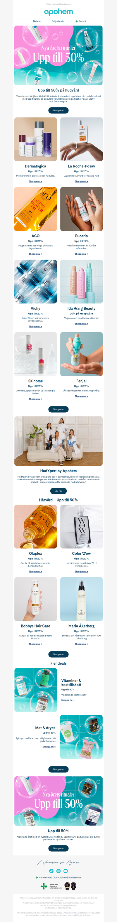 Upp till 50% på hud- och hårvård 😍