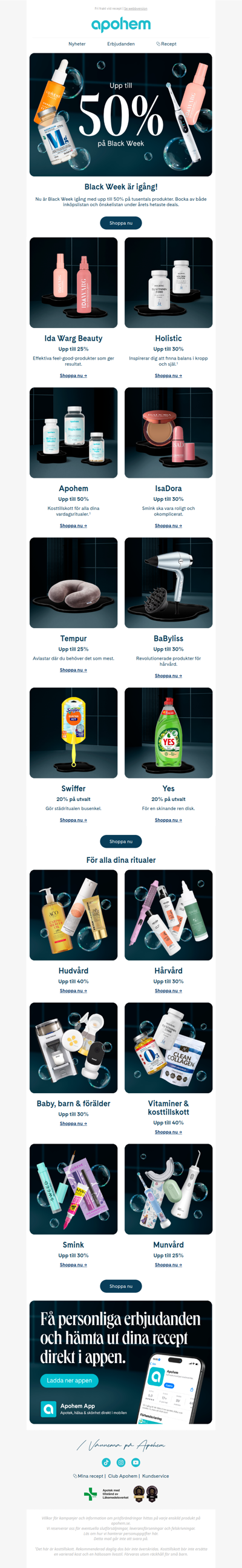 Upp till 50% under Black Week 🖤